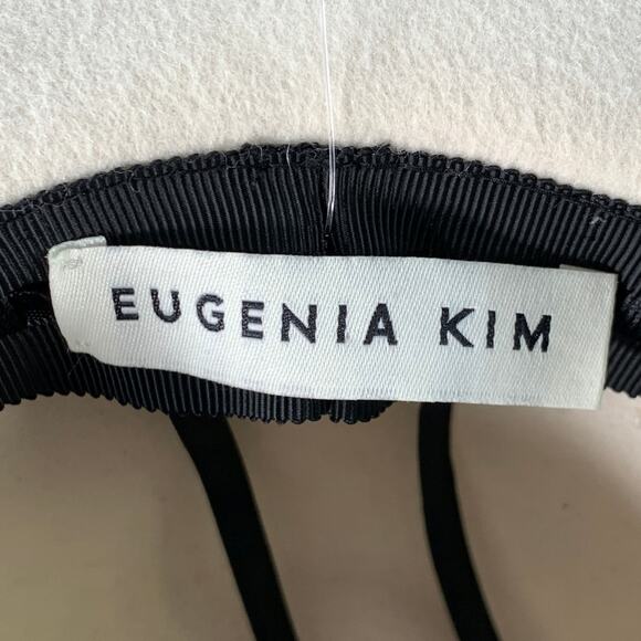 EUGENIA KIM One Size White Wool Felt Bow Trim Fedora Hat - Picture 7 of 9